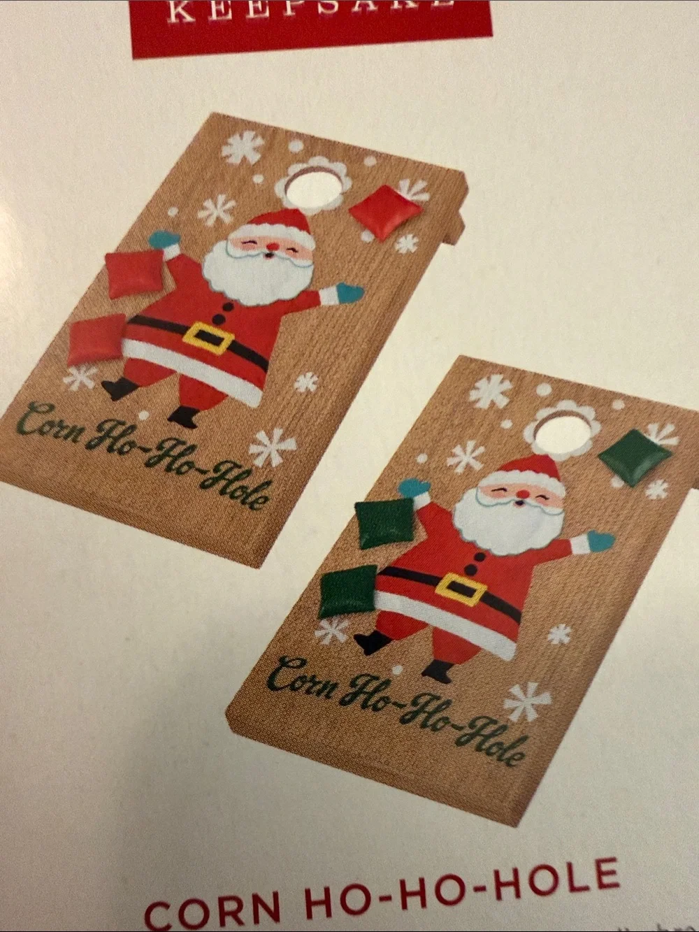 Hallmark Corn Ho-Ho-Hole Santa Ornaments - Red, Green, White
